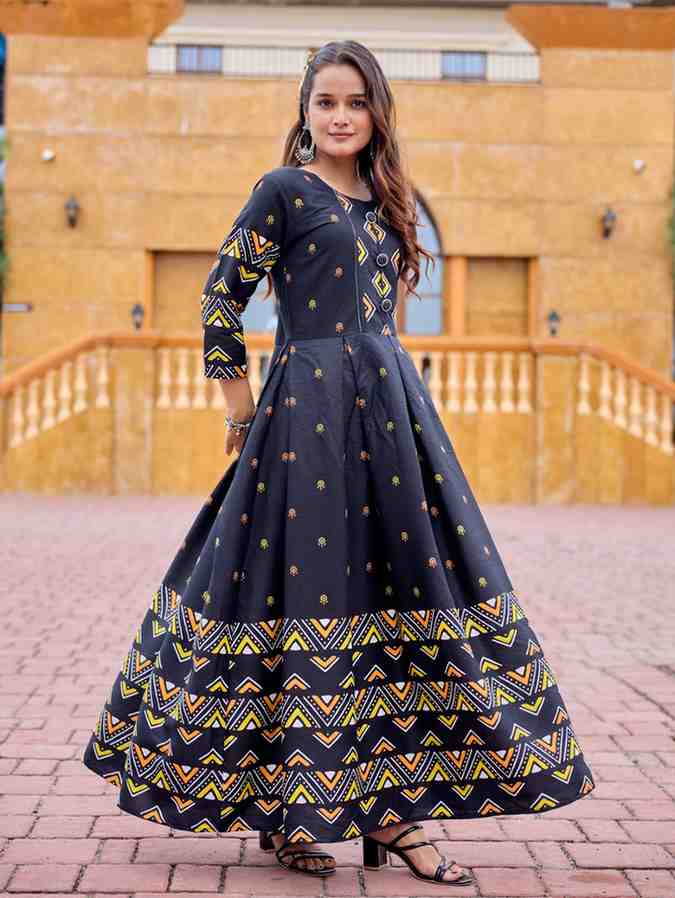Fully Stiched Rayon Anarkali Gown