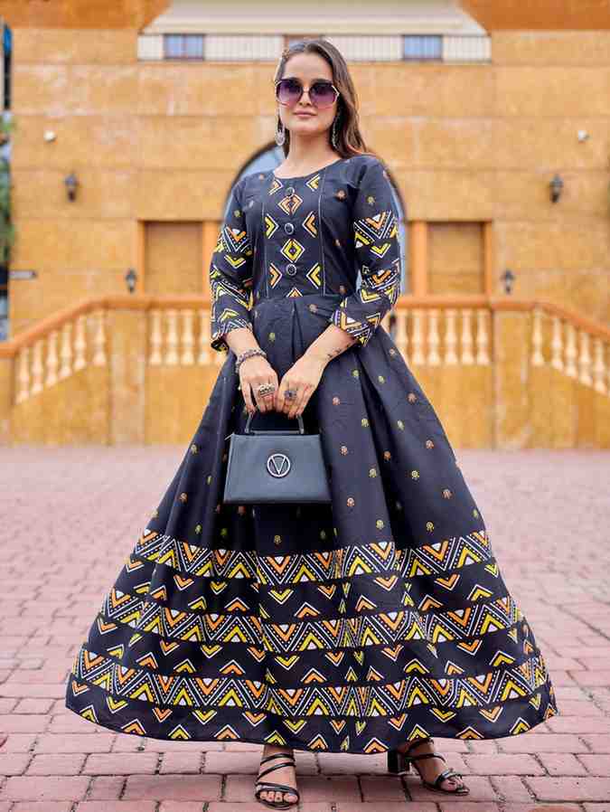 Fully Stiched Rayon Anarkali Gown