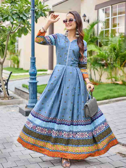 Fully Stiched Rayon Anarkali Gown