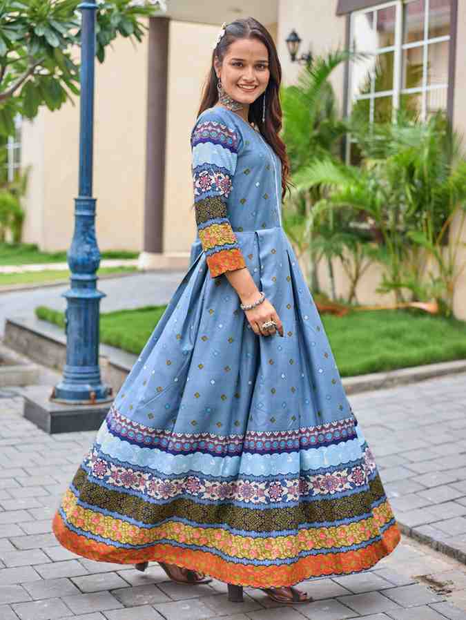Fully Stiched Rayon Anarkali Gown