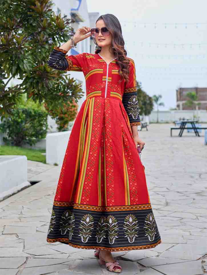 Fully Stiched Rayon Anarkali Gown