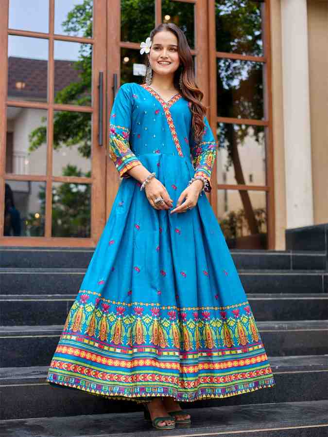 Fully Stiched Rayon Anarkali Gown