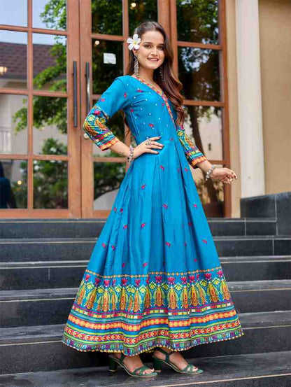 Fully Stiched Rayon Anarkali Gown