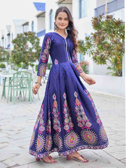 Fully Stiched Rayon Anarkali Gown