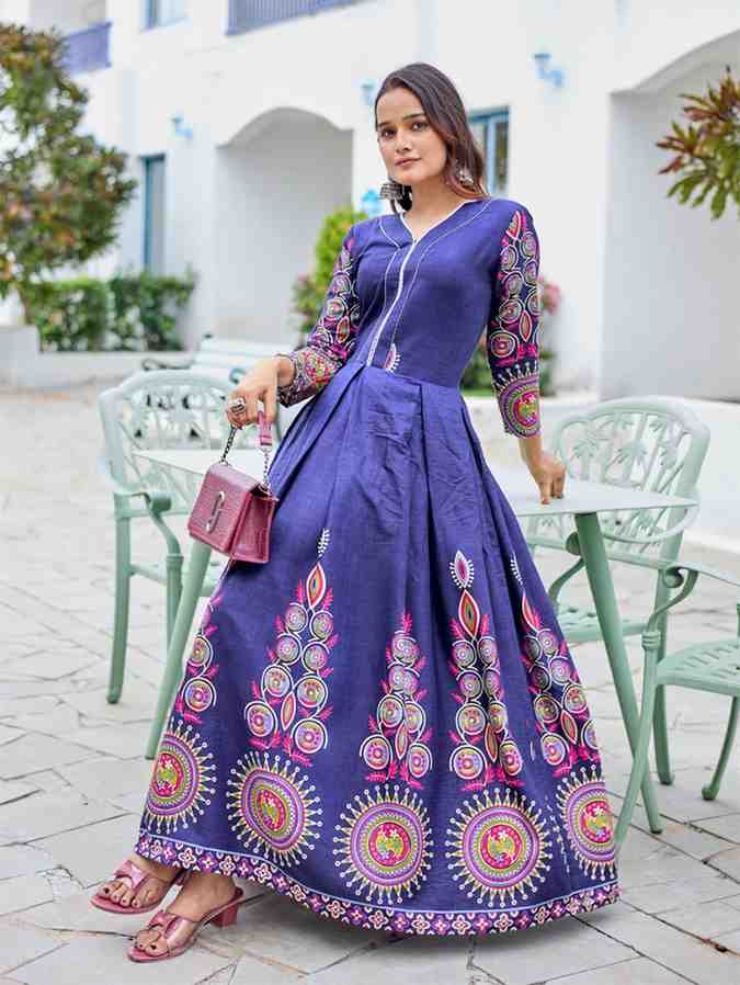 Fully Stiched Rayon Anarkali Gown