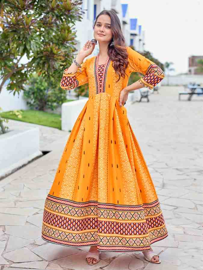 Fully Stiched Rayon Anarkali Gown