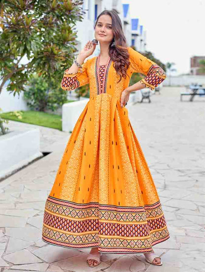 Fully Stiched Rayon Anarkali Gown