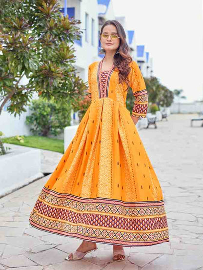 Fully Stiched Rayon Anarkali Gown