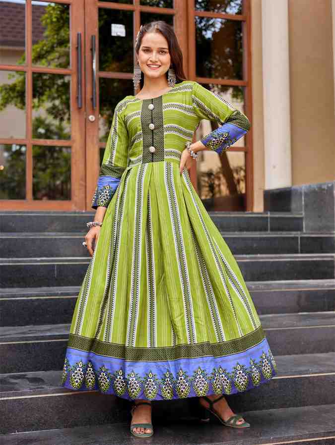 Fully Stiched Rayon Anarkali Gown
