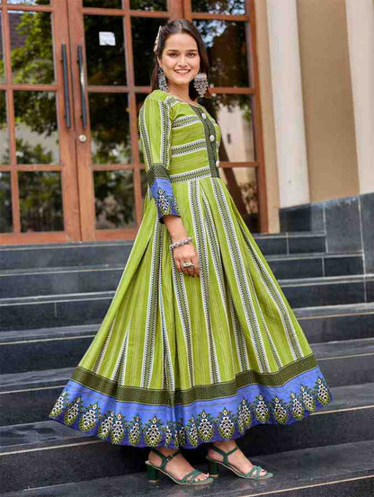 Fully Stiched Rayon Anarkali Gown