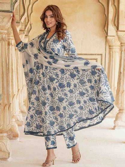 Fully Stiched Rayon Printed Kurti Pant Dupatta