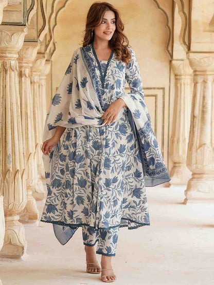 Fully Stiched Rayon Printed Kurti Pant Dupatta