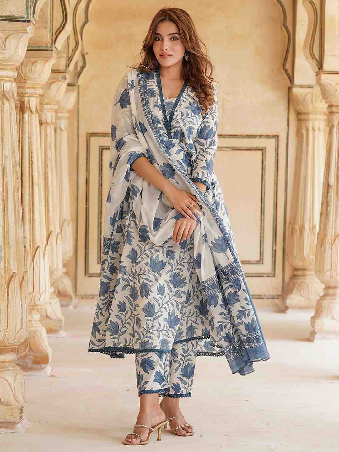 Fully Stiched Rayon Printed Kurti Pant Dupatta