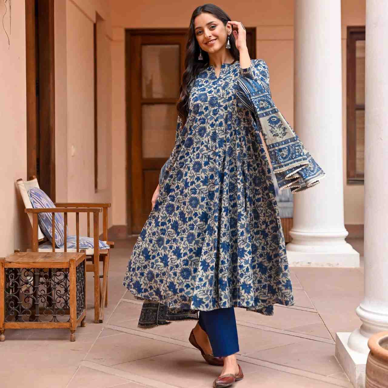 Fully Stiched Rayon Printed Kurti Pant Dupatta