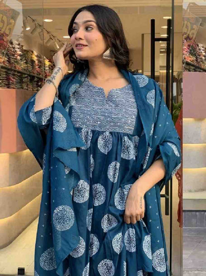 Fully Stiched Rayon Printed Kurti Pant Dupatta