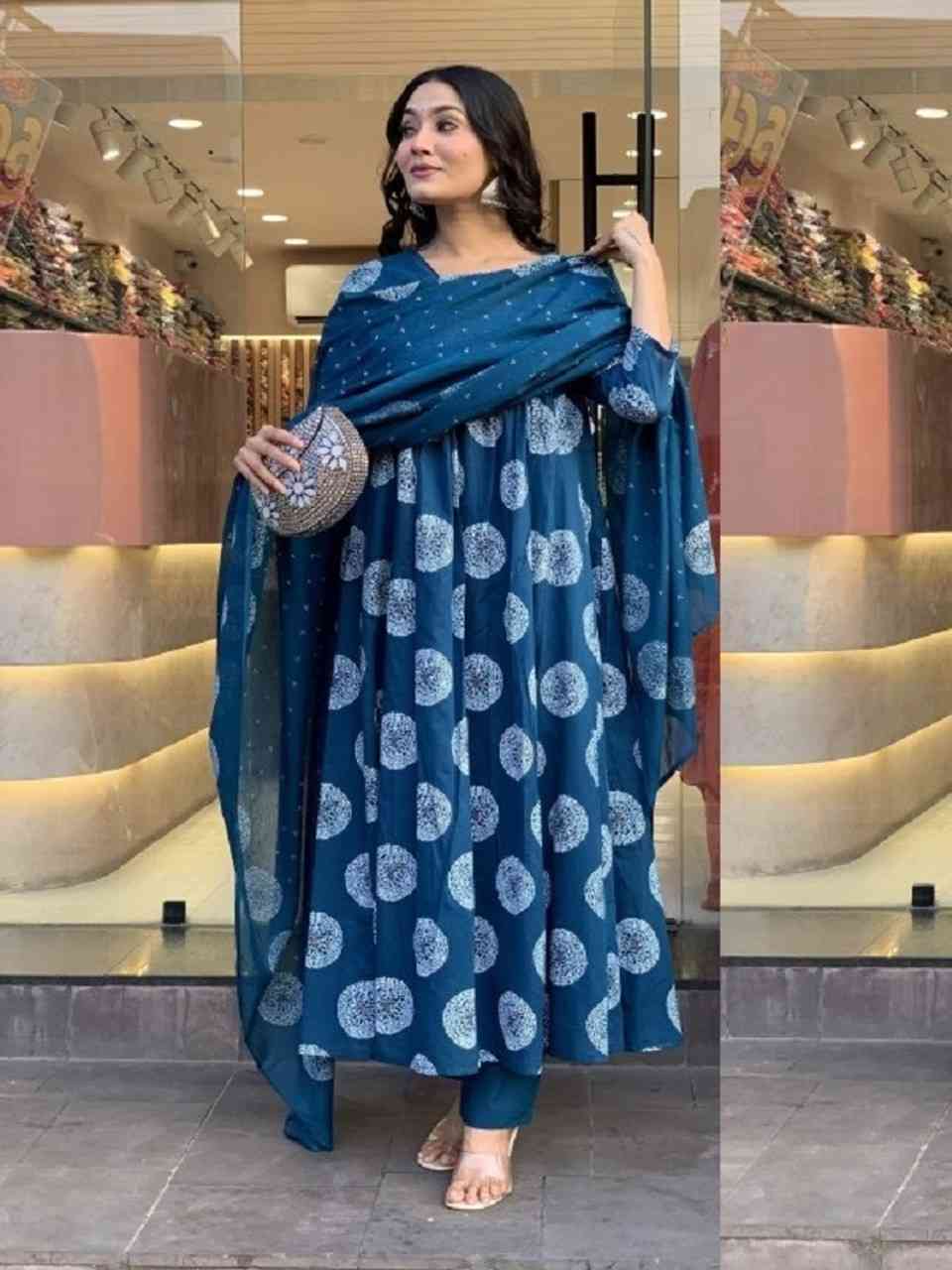 Fully Stiched Rayon Printed Kurti Pant Dupatta