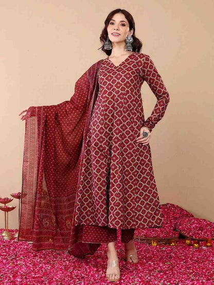 Fully Stiched Rayon Printed Kurti Pant Dupatta