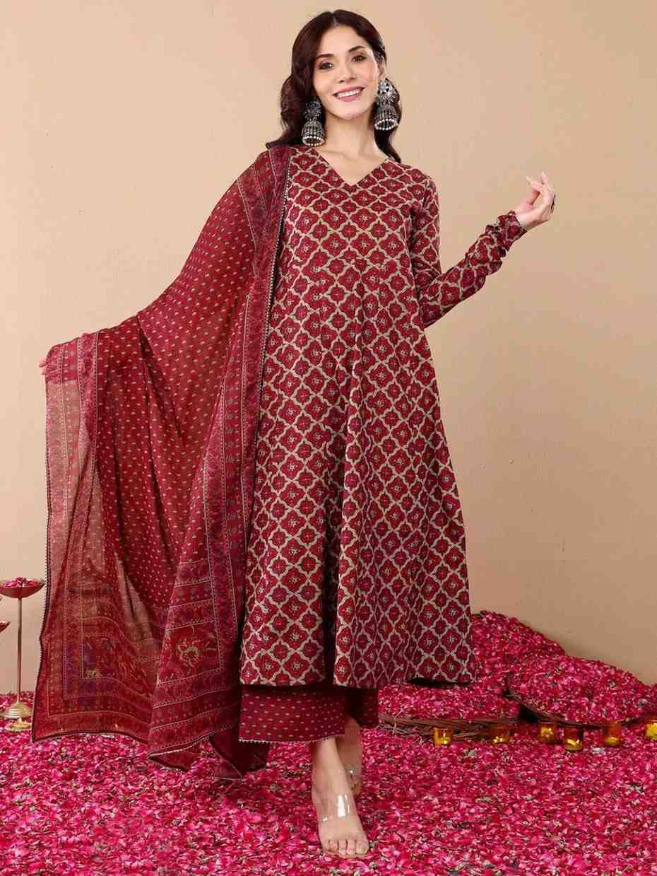 Fully Stiched Rayon Printed Kurti Pant Dupatta