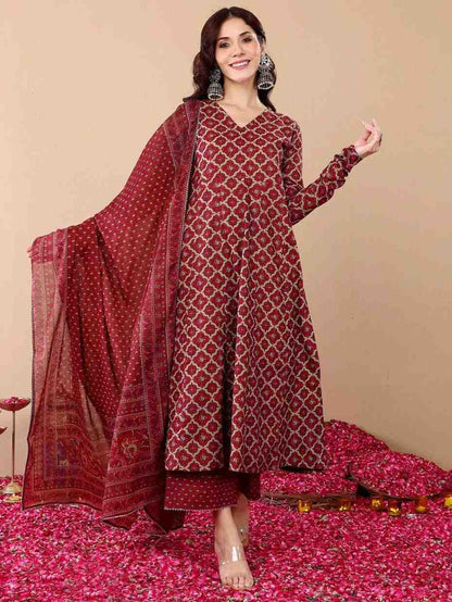 Fully Stiched Rayon Printed Kurti Pant Dupatta