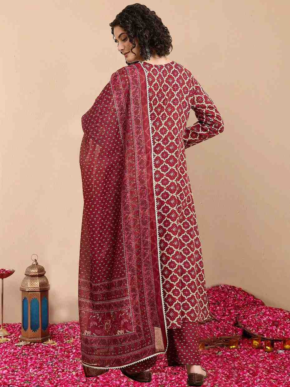 Fully Stiched Rayon Printed Kurti Pant Dupatta