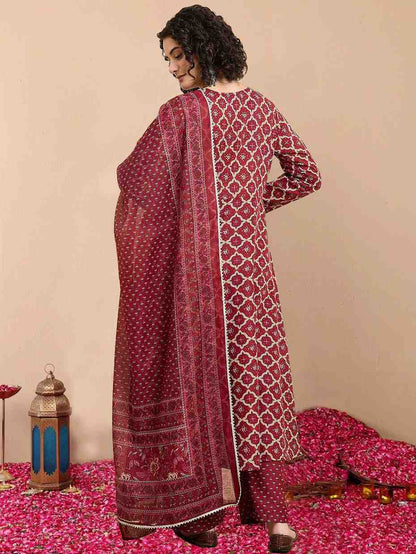Fully Stiched Rayon Printed Kurti Pant Dupatta