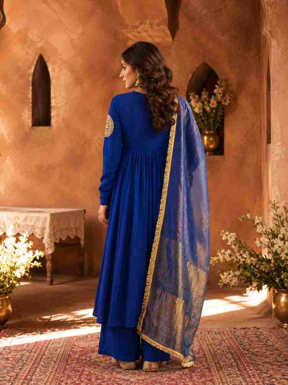 Designer Anarkali suit with Fendy Silk dupatta