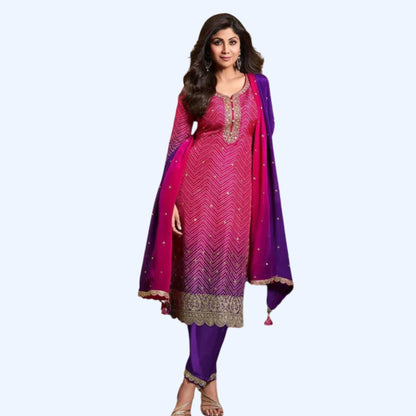 CHINNON SILK PRINTED TOP & DUPATTA SET