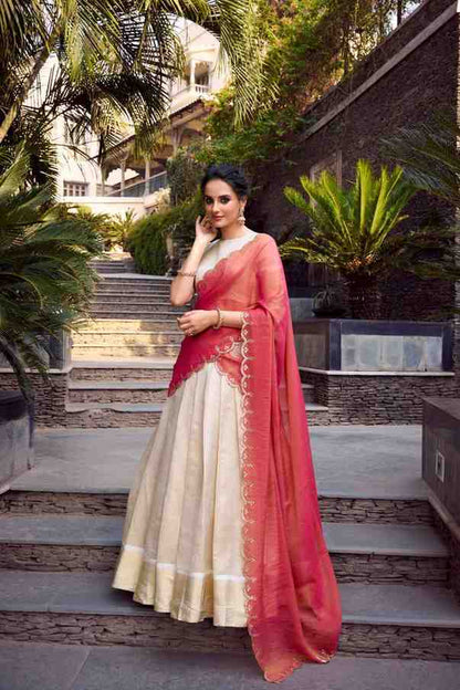 Bridal style golden lehenga close up embroidery