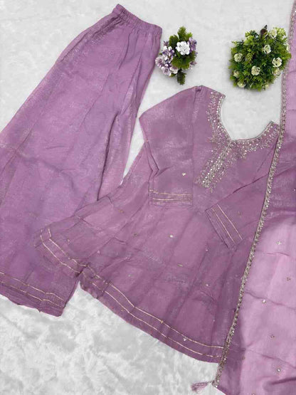 Premium crunchy silk sharara set for wedding and festive wear