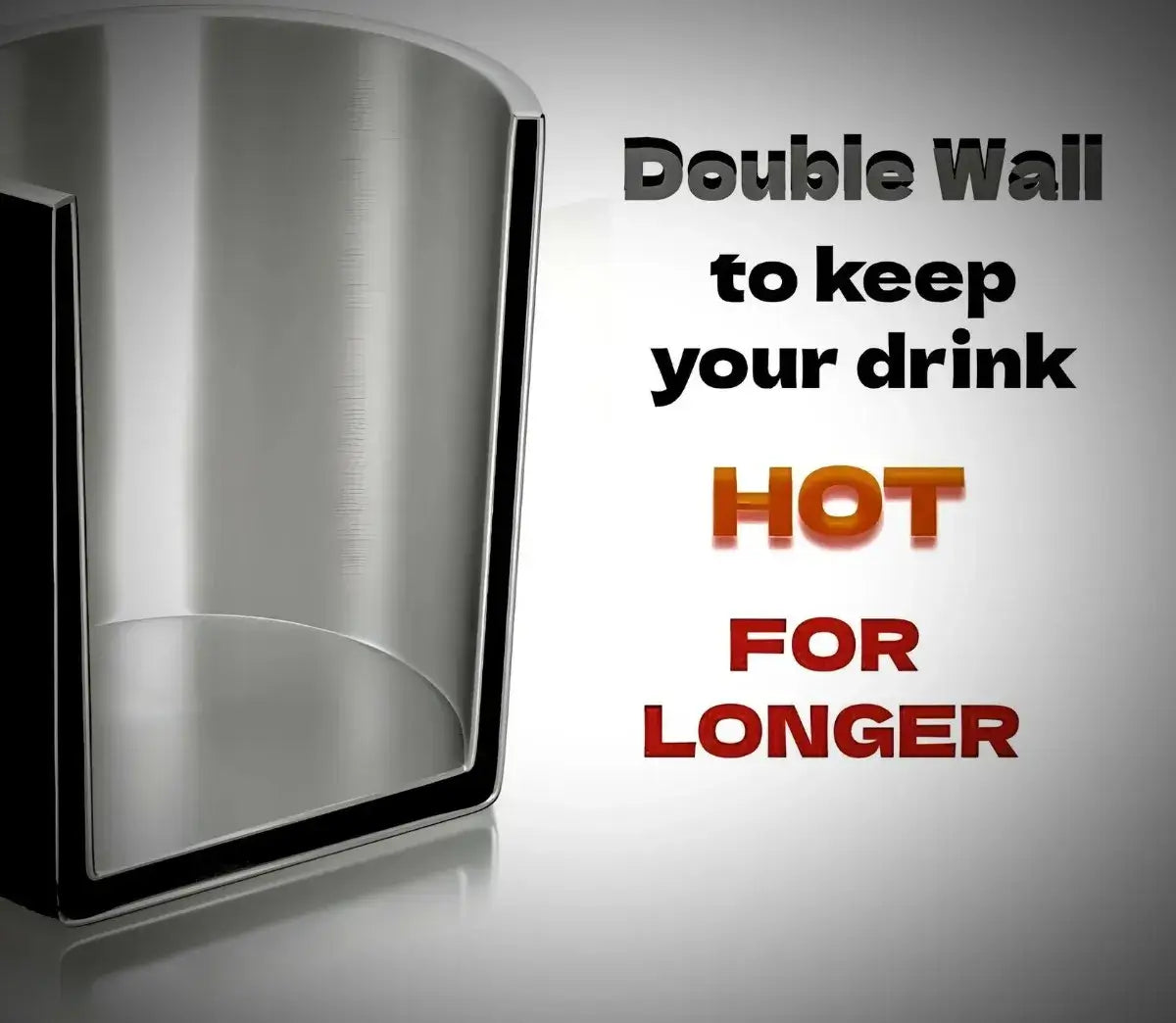 Durable double wall steel mugs detailed view