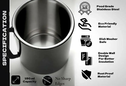 Stainless steel tea coffee mugs kitchen set