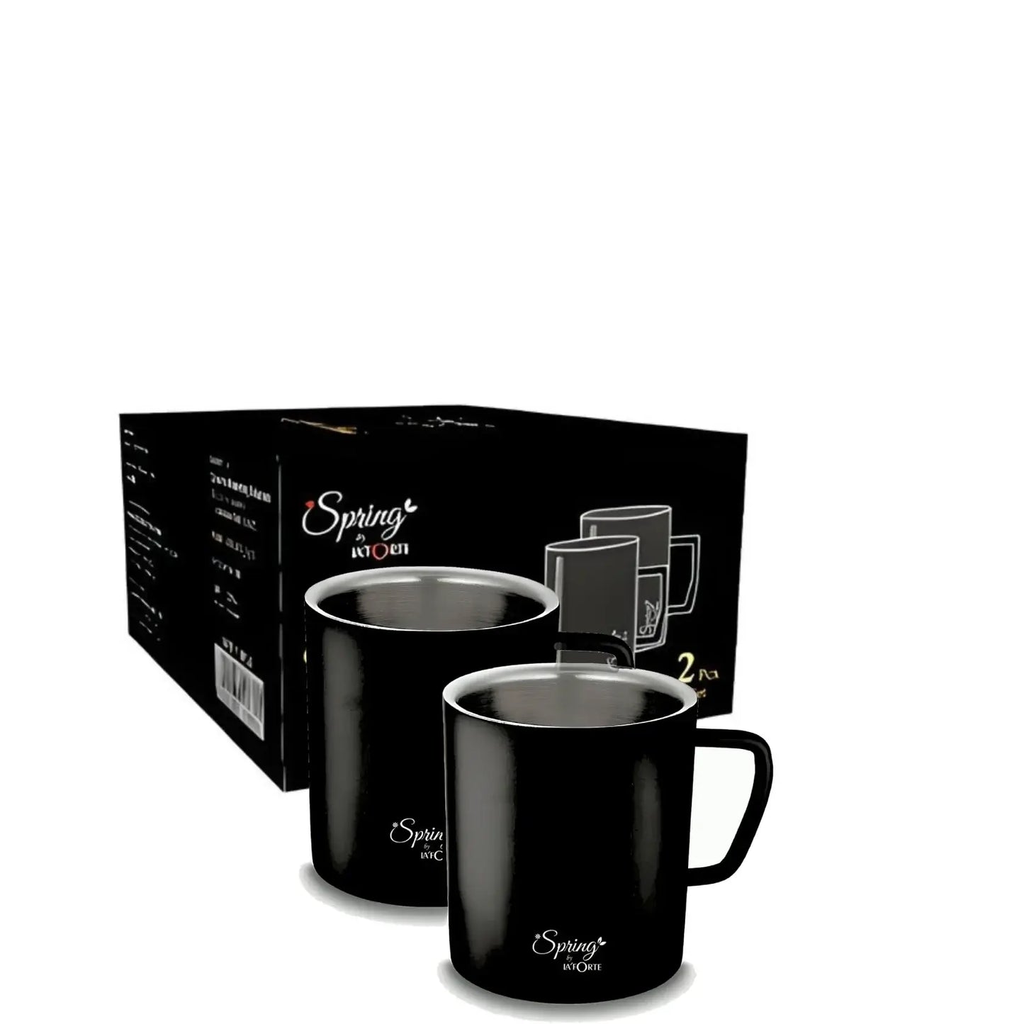 3 piece knife set with steel double wall mugs combo kitchen and tea coffee set