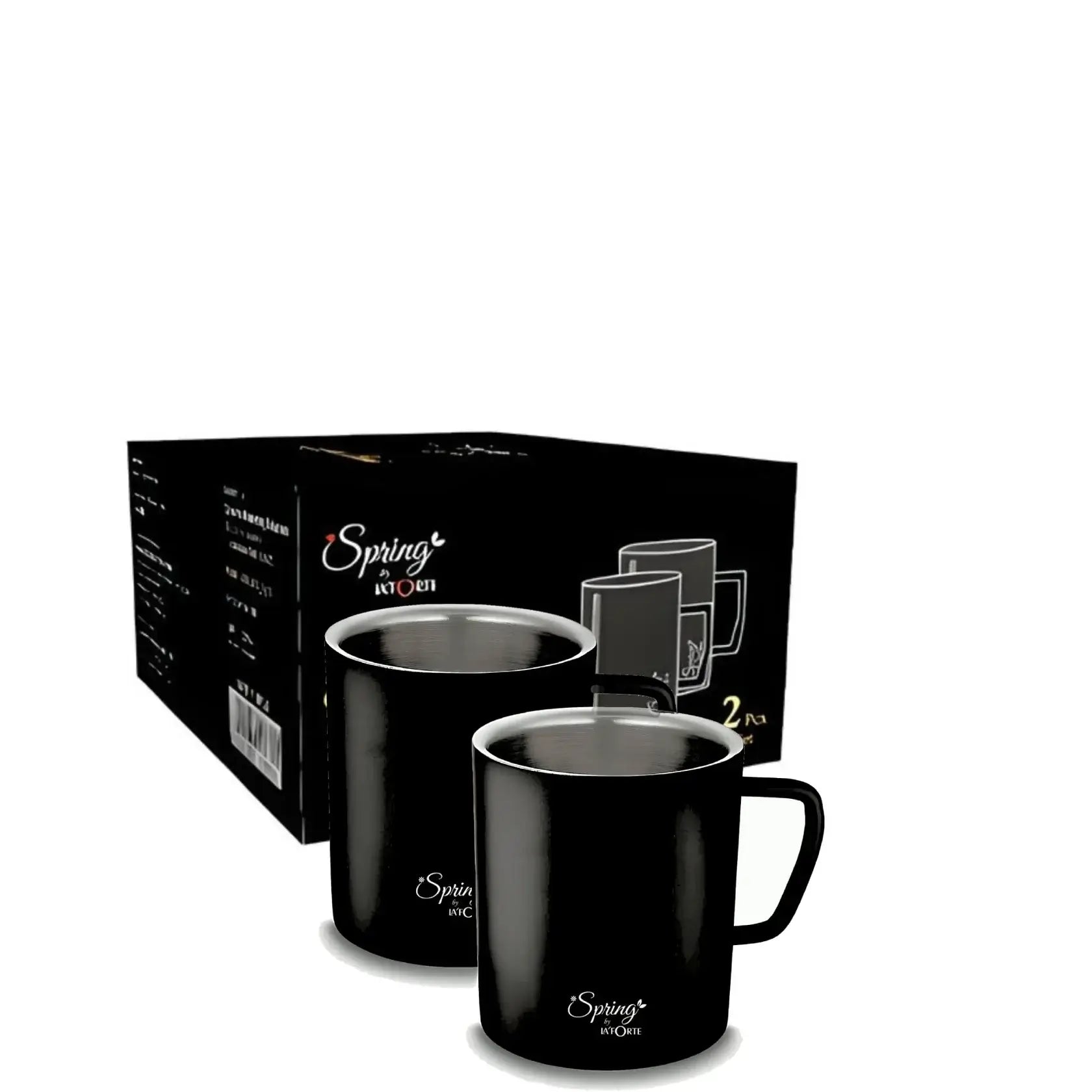 3 piece knife set with steel double wall mugs combo kitchen and tea coffee set