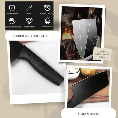 Sharp blade knife set with ergonomic handle