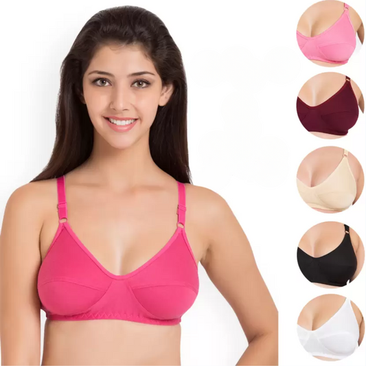 Pack of 6 Women Everyday Non Padded Bra  (Black, Maroon, White, Beige, Pink, Pink)