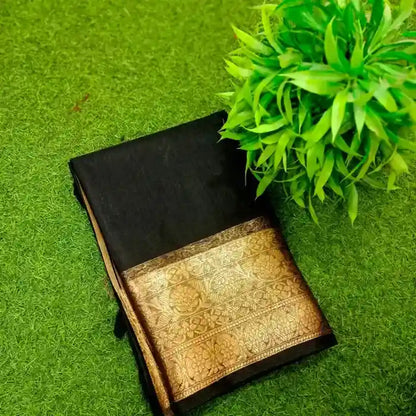 Elegant Black Organza Saree for Women