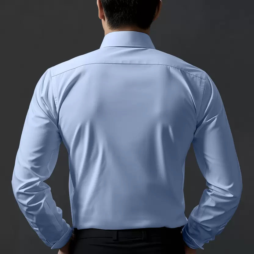 Men Regular Fit Solid Spread Collar Formal Shirt