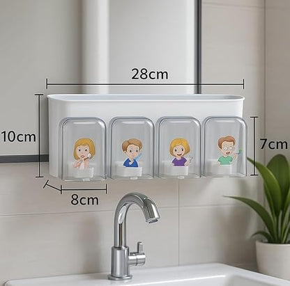 Wall Mounted Toothbrush Holder for Bathroom | Brush and Paste Holder
