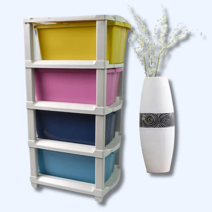 4-Layer Plastic Drawer Storage Organizer, Multi-Purpose Cabinet (1 Pc)