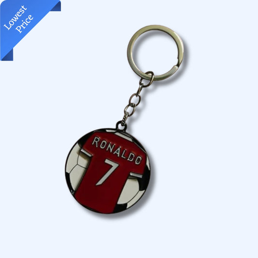 Football metal spinning key chain