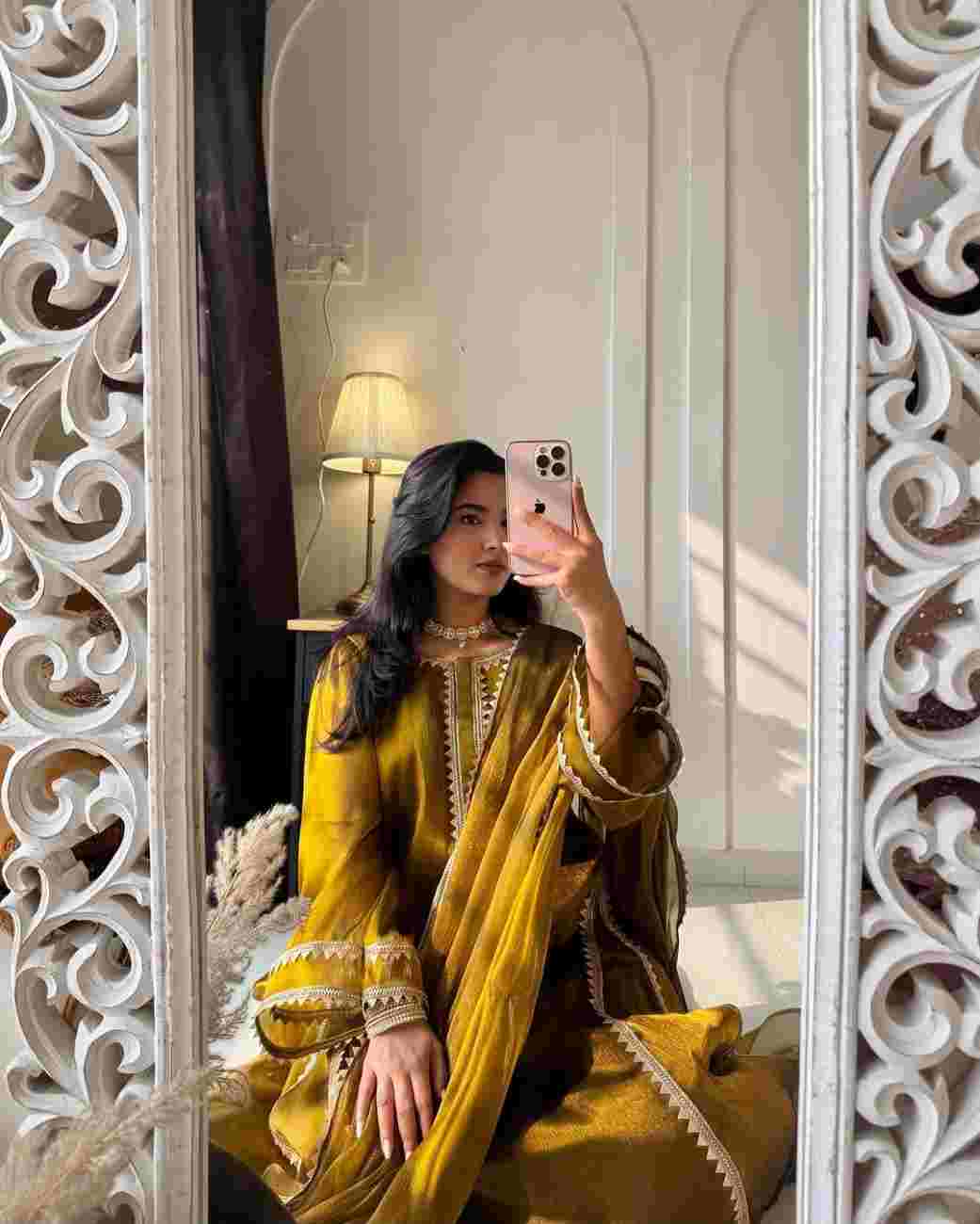 Designer fully stitched Anarkali gown with pant palazzo
