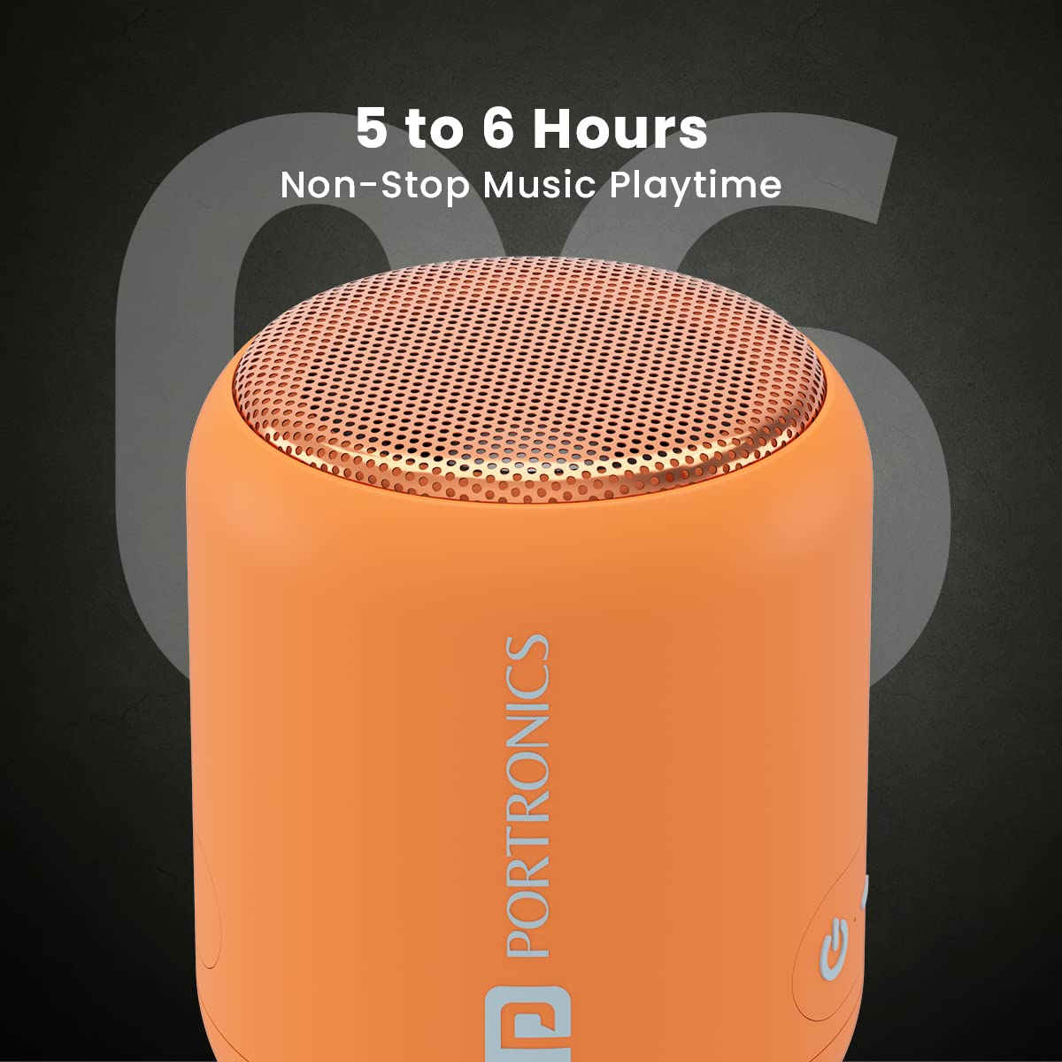 Portronics SoundDrum 1 10W TWS Portable Bluetooth 5.3 Speaker with Powerful Bass, Type C Charging Cable Included(Black)