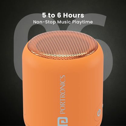 Portronics SoundDrum 1 10W TWS Portable Bluetooth 5.3 Speaker with Powerful Bass, Type C Charging Cable Included(Black)