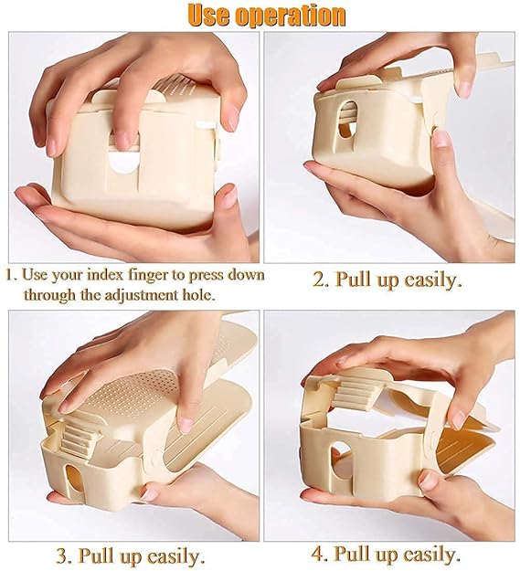 Adjustable shoe slots organizer space saving double layer shoe hold