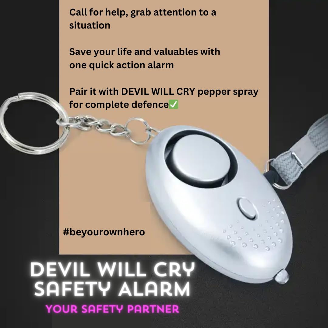 Defence Emergency Alarm in Keychain for Women Safety | Security Personal Protection Devices for Women, Girls, Kids & Elderly | SOS Alarm