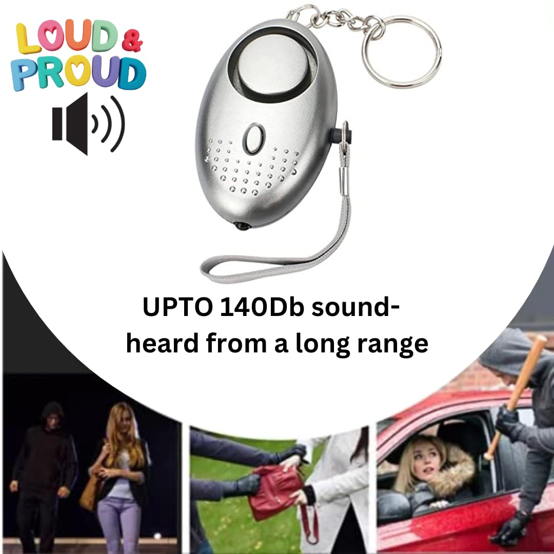 Defence Emergency Alarm in Keychain for Women Safety | Security Personal Protection Devices for Women, Girls, Kids & Elderly | SOS Alarm