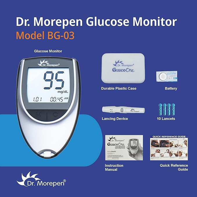 GlucoOne BG 03 glucose monitor with 25 test strips