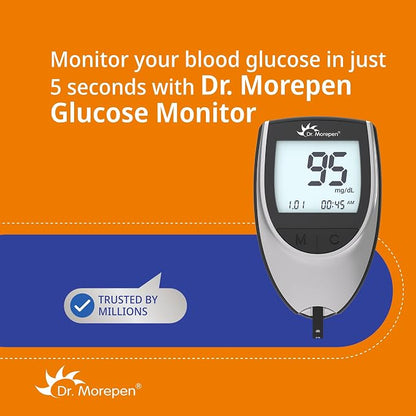Dr Morepen blood glucose monitoring device with test strips