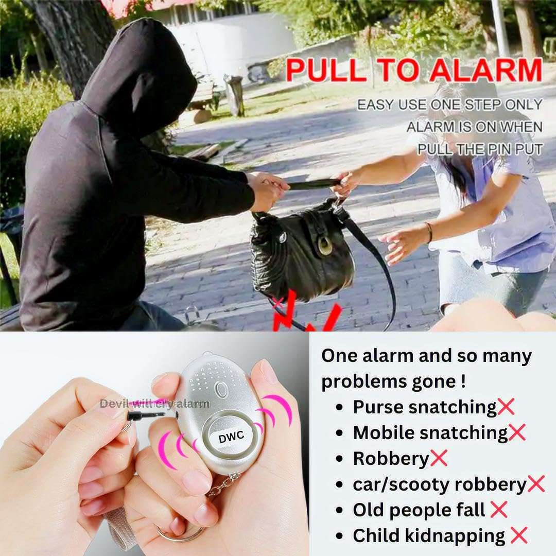 Defence Emergency Alarm in Keychain for Women Safety | Security Personal Protection Devices for Women, Girls, Kids & Elderly | SOS Alarm