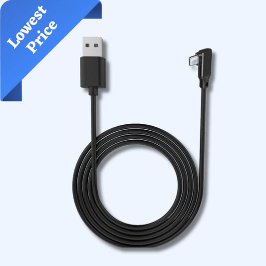 Flixx USB-A to USB-C Cable with L-Shaped Connector, 1 Meter, 45W Super Fast Charging, 3A High-Speed Data & Power Transfer